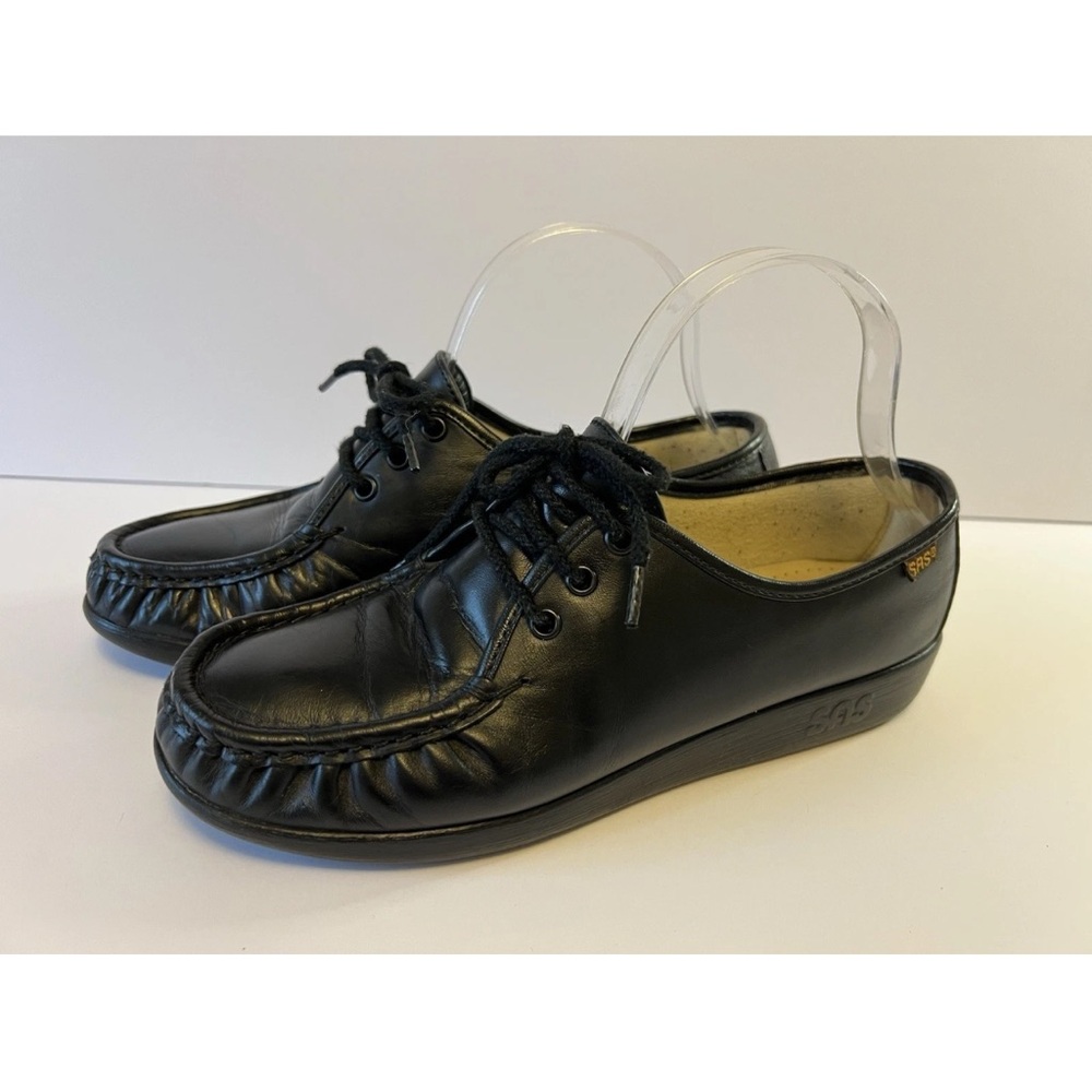 SAS Genuine Leather Women’s Loafers Jewel Sz 9W Black With Original Box - Picture 3 of 10